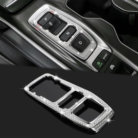 TOMALL Bling Gear Shift knob Trim Compatible with Honda Accord Sport Touring Sedan Inspire Hybrids 2018-2022 Diamond Rhinestones Interior Decoration Sparkly Silver Crystal for Women Accessories