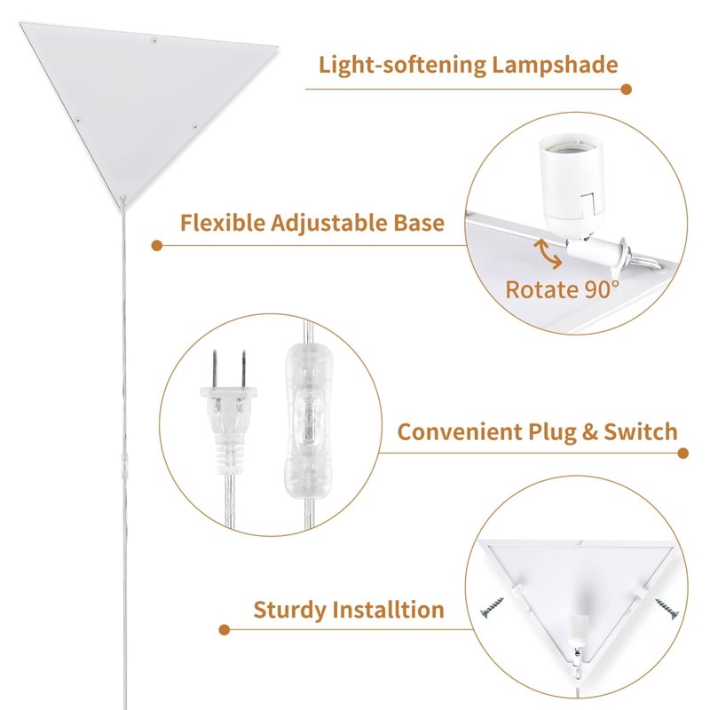 haultop Corner Light with Switch, Ceiling Corner Lights for Living
