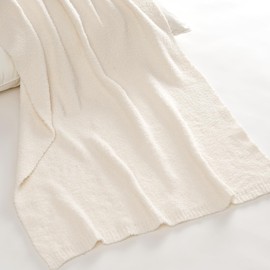 EVERGRACE Soft Plush Baby Blanket for Boys Girls, Double-Sided Fleece Fuzzy Toddler Nursery Blanket Lightweight Warm Cozy Throw Blanket for Baby Crib, Couch, Bed, Ivory White, 50"x60"