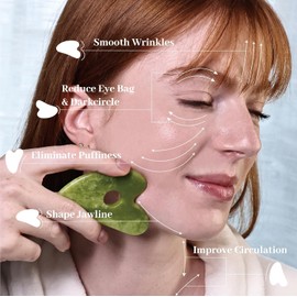 Gua Sha Facial Tools, Natural Jade Stone Guasha, Guasha Board for SPA Acupuncture Therapy Trigger Point Treatment