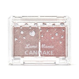 CANMAKE Lame Mania 02, 2.7g Eyeshadow, Glitter Shadow, Shine, Luster, Pearl, 2-Color Eyeshadow, Pastel Pink