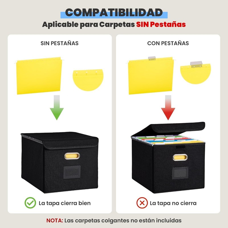 Paquete de 2 Cajas Organizadoras de Archivos con Tapa y