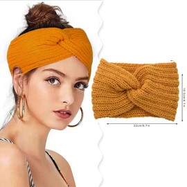 NociHah 3 Pieces Warm Winter Headband for Women - Soft Knit Hair Warmers Crochet Head Wrap Winter Hair Bands
