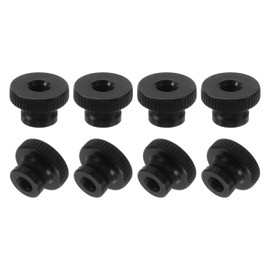 sourcing map Knurled Thumb Nuts, 8Pcs M5 Carbon Steel Nut High Head Through Hole for 3D Printer Part, Black