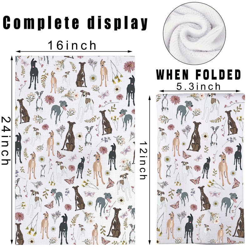MYSOMY Greyhound Kitchen Towel and Hand Towel - Greyhound Lover