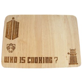 FastCraft DOCTOR WHO DALEK TARDIS CYBERMEN INSPIRED GIFT HARDWOOD WOODEN CHOPPING CUTTING CHEESE BOARD PLACE MAT WOOD COOKING BAKING DR PRESENT (Premium Hardwood 35x24x1.5 cm)