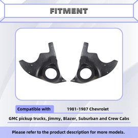 HECASA Pair Speaker Kick Panels Compatible with 1981-1987 Chevy GMC Pickup Truck Blazer Suburban Jimmy Crew Cabs