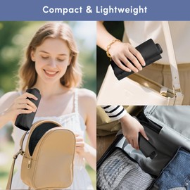 LEAGERA UPF 50+ Mini Umbrella for Travel - Compact Folding Sun Umbrella for Walking Summer Totes Umbrellas for Women Girls