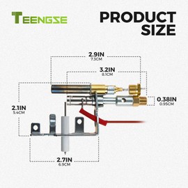 TEENGSE LPG8404 14D0477 Pilot ODS Assembly Replacement for LPG8414 PP225 103778-01 R3623 LP Propane Gas Pilot Compatible with Empire CIVF-25 VFH-33M VFYR-16 VFHD-32R VFCR-25 for Vent Free Fireplace