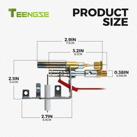 TEENGSE LPG8404 14D0477 Pilot ODS Assembly Replacement for LPG8414 PP225 103778-01 R3623 LP Propane Gas Pilot Compatible with Empire CIVF-25 VFH-33M VFYR-16 VFHD-32R VFCR-25 for Vent Free Fireplace