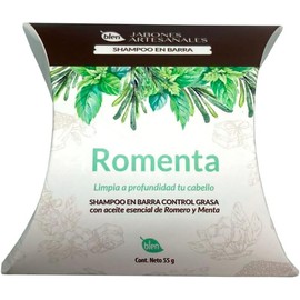 Romenta Champú en Barra Control Grasa con Aceite Esencial de Romero y Menta, 55g