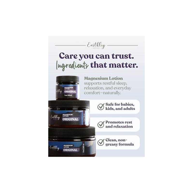 Earthley Wellness, Good Night Lotion, loción de magnesio, aceite de