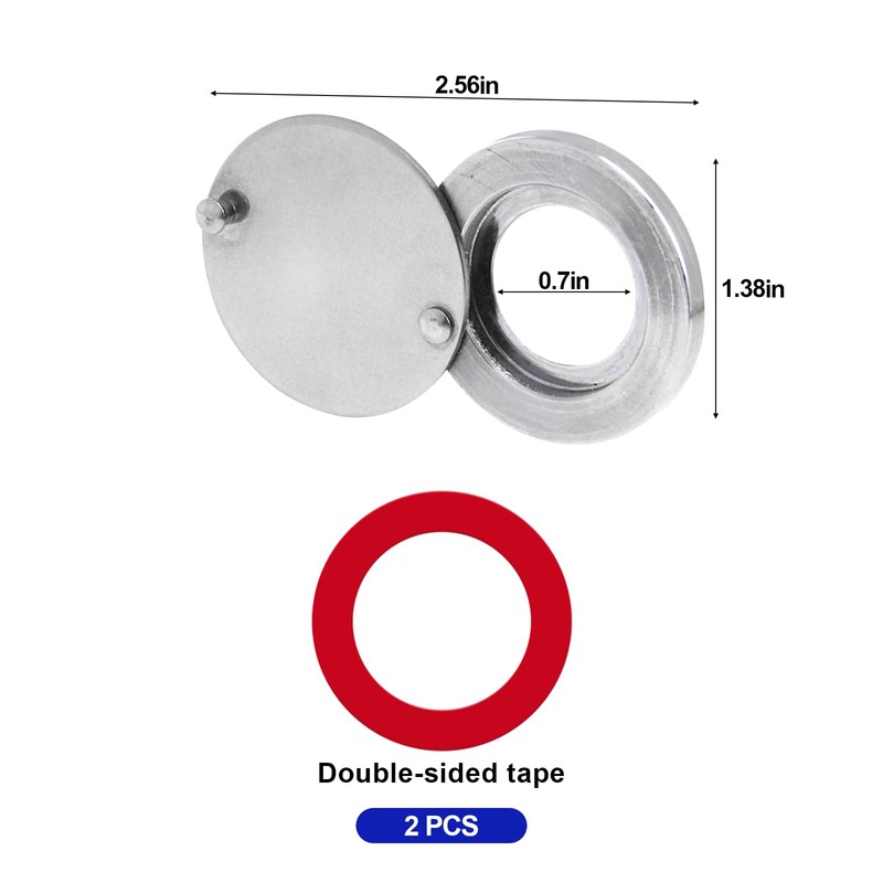 Door Viewer Peephole Cover, Chrome Silver Home Security Protector with