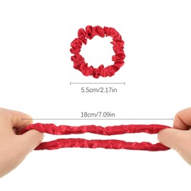 AUXSOUL 24 Pcs Satin Hair Scrunchies Thin Elastic Silk Hair Bands Small Scrunchies Hair Ties Non-slip Ponytail Holder Bands For Women Girls (12 Colours)