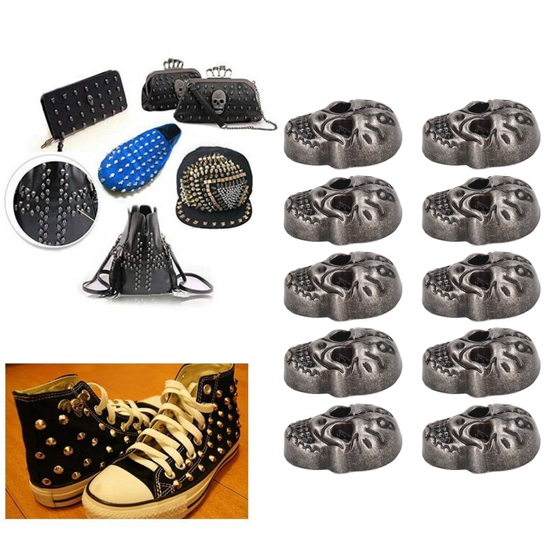 50sets Skull Rivets Single 25x16mm DIY Ghost Head Punk Style