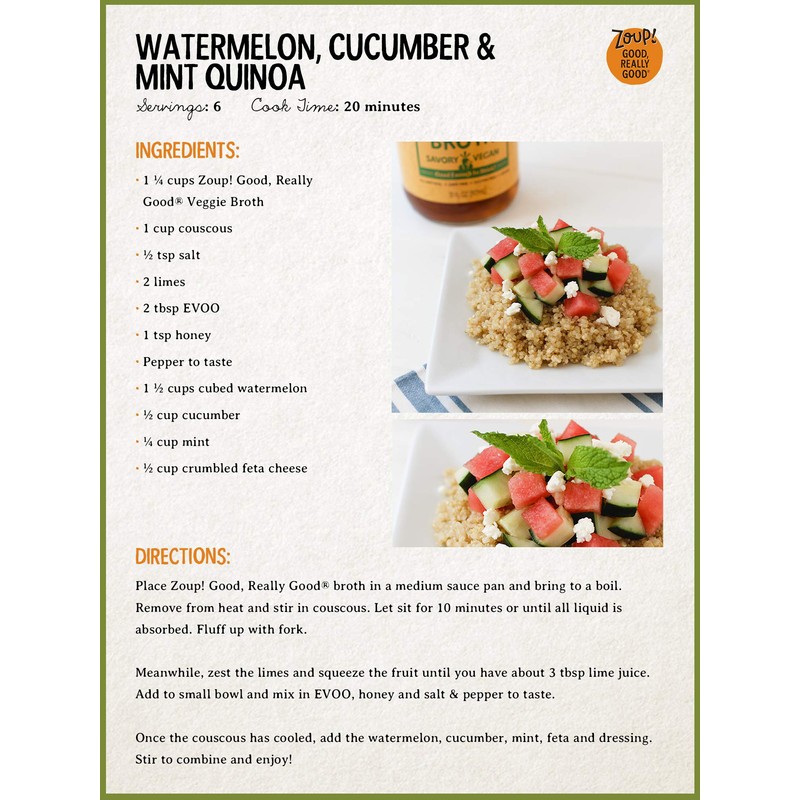 Vegetable Broth by Zoup! Vegan, Gluten Free, Non GMO, Low