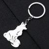 RAIDIN Stainless Steel 18k Gold Silver Plated Fox Keychains Keyring