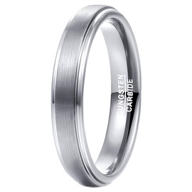 083 Base Men's Ring, Tungsten, Matte Line, Side Cut, Width: 0.2 inch (6 mm), Silver, Vacuum Plated, Metal