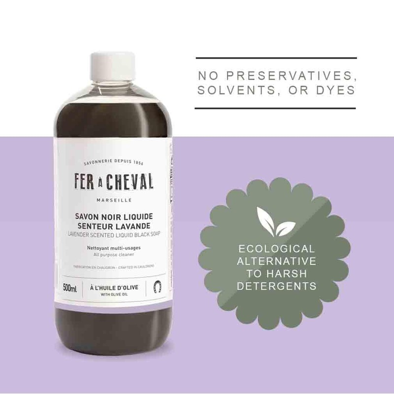 Fer a Cheval Liquid Black Soap Scented Lavender Bottle 500ml