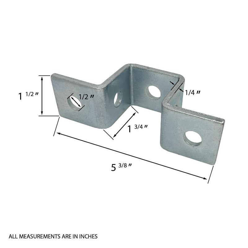 10 Pack - 5 Hole, U Shaped Connector Bracket for