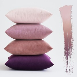 MIULEE Velvet Cushion Cover, 40 x 40 cm, Purple, Series Set of 4 Sofa Cushions, Velvet Cushion, Decorative Cushion, Couch Cushion, Decorative Colour, Gradient Cover, Sofa Cushion Cover, Spring Decoration for Children