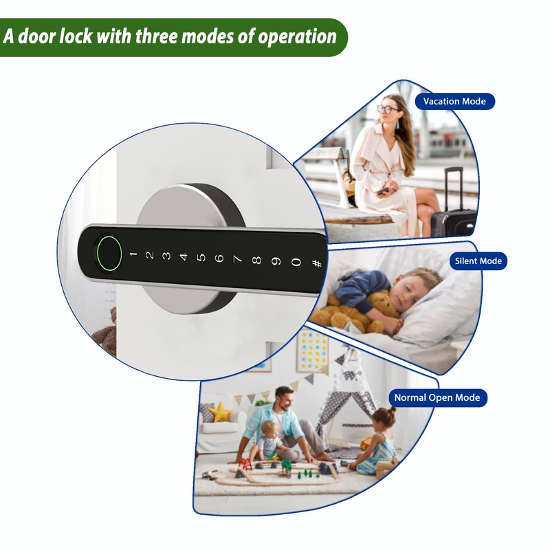 CHEN LCLILICHEN Smart Electronic Fingerprint Door Lock, Keyless Entry with
