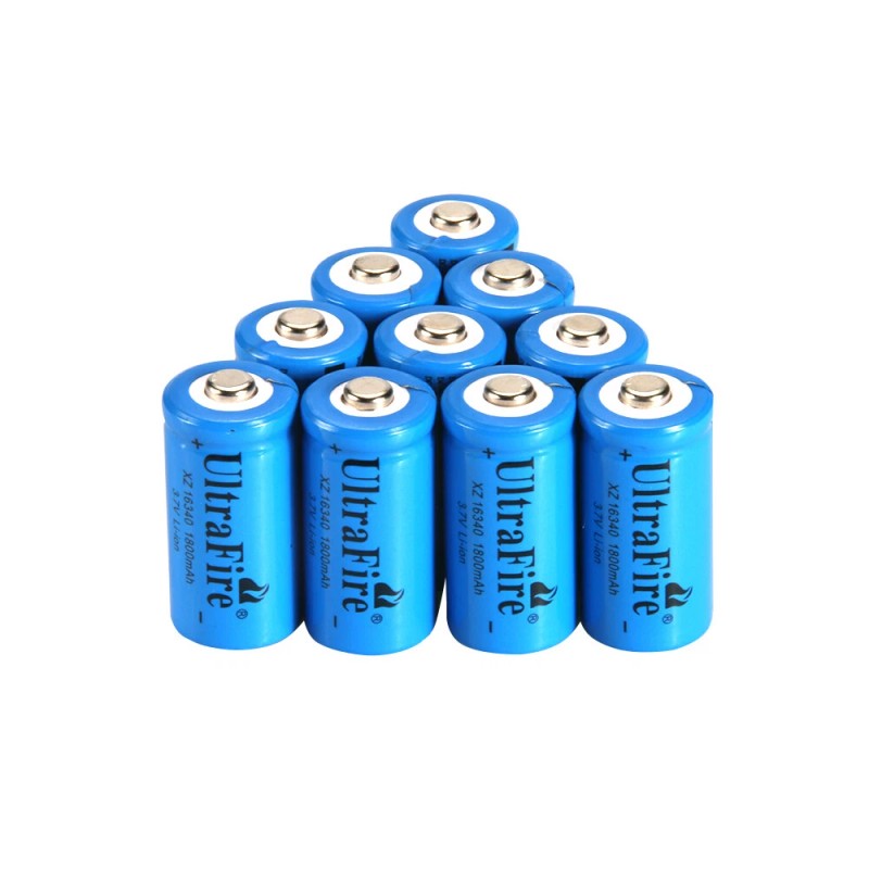 UltraFire 20pcs 16340 Battery 3.7V Ultrafire 1800mAh Rechargeable RCR123A Batteries