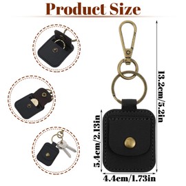 Ymapinc 2Pcs Leather Ring Holder Keychain, Portable Travel Ring Holder Pouch,Keychain Rings Bag for Purse, Jewelry Key Chain Bag for Rings, Necklaces, Coins, Medallions (Black,Dark brown)