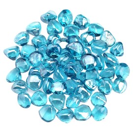 American Fireglass ZIR-PWDBLLST-10 Powder Blue Luster Zircon Fire Glass, 10 lb