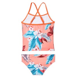 Century Star Girls Swimsuits Two Piece Tankini Bathing Suit Hawaiian Swimwear Kids Toddler Beach Swimsuits Pink Leaf Flower 6-7 Years