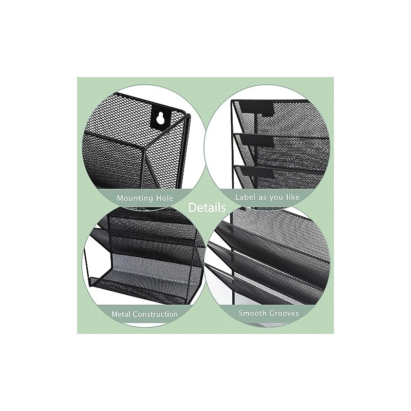ideallife ideallife 3 Pockets Mesh Wall File Holder Organizer with