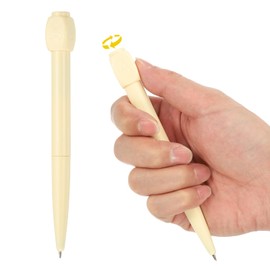 PATIKIL 2PCS Funny Rollerball Pens, 0.5mm Interesting Writing Pen Black Gel Ink Pens Cute Answers Questions Choose ABCD Rotation Decompression for Gift Friends, Yellow