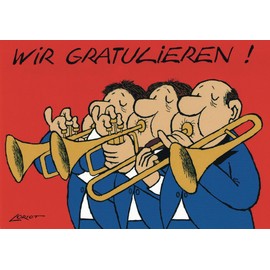 Inkognito Postcards | Occasion: "Birthday", motif: "Wir gratulieren!" | Artist: Loriot (Vicco von Bülow) | Item number: 15190 | by Berliner Verlag