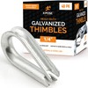 Galvanized Steel Thimbles for Wire Rope - 1/4 Inch -
