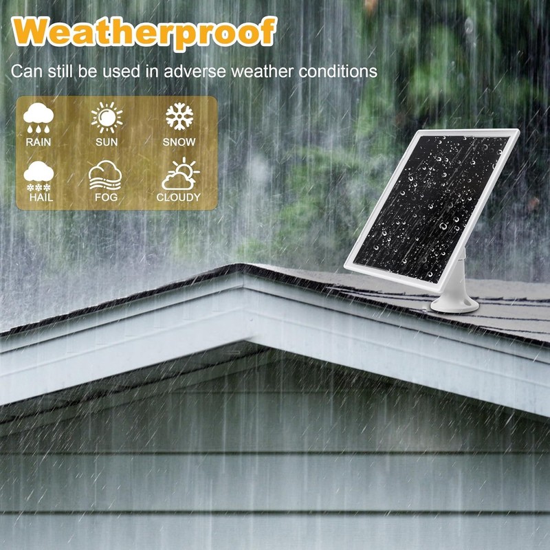 Solar Panel Charger for Ri ng doorbell Camera, Compatible with