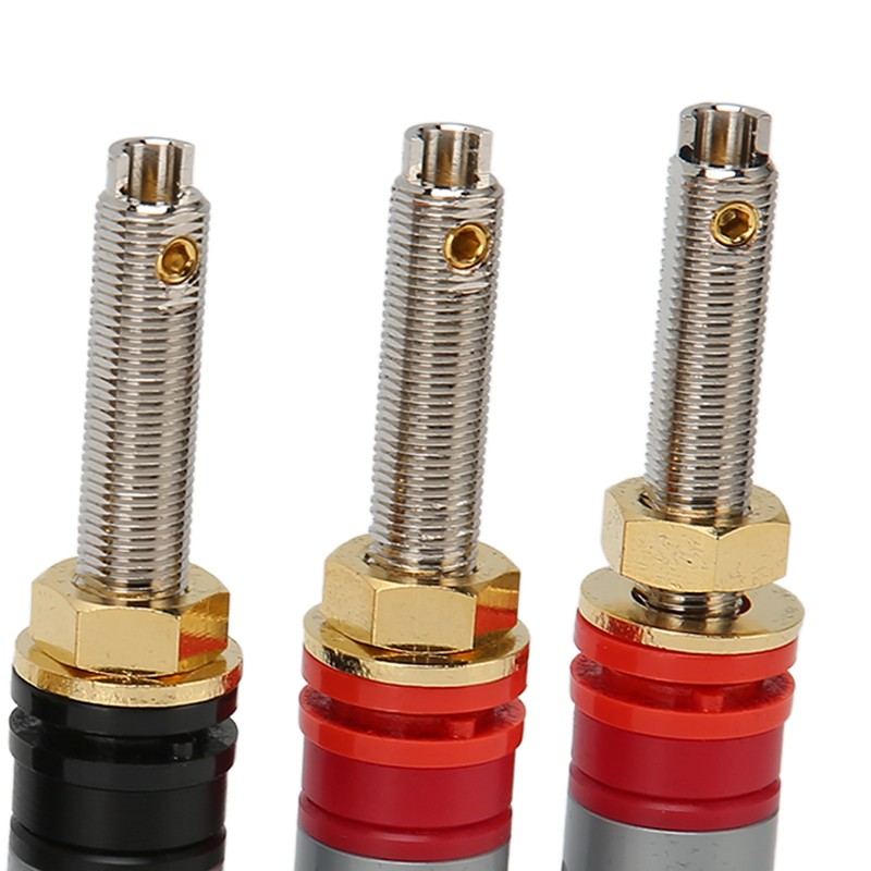 4 Pcs Banana Plug Connector Pure Copper 4mm Rhodium Plating