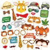 Dusenly Animals Photo Booth Props 30pcs DIY Funny Safari Jungle