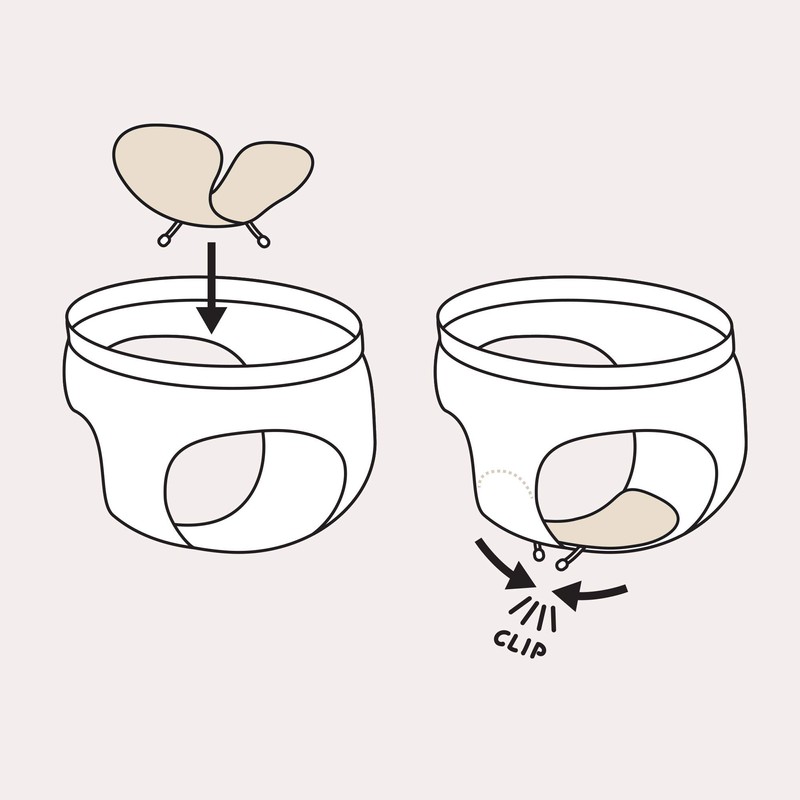 Women's Incontinence Pads, Reusable, Waterproof & Breathable, Ecru, Twin Pack