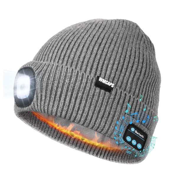 Wmcaps Fleece Lined Bluetooth LED Beanie, Winter Warm Hat with