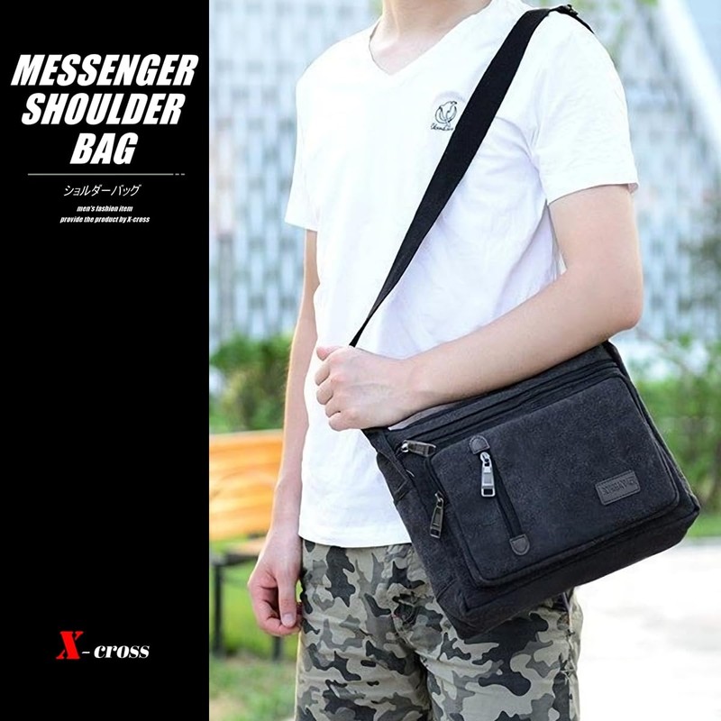 X-cross Shoulder Bag, Cross, Cross, Shoulder Bag, Pockets, Multiple Storage,