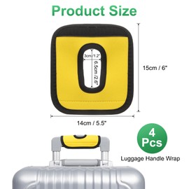 sourcing map Luggage Handle Wrap, 4 Pcs Hollow Neoprene Handbag Grip Cover Protector Luggage Identifiers Suitcase Handle Wraps for Luggage Suitcase Travel Bags, Yellow/Pink