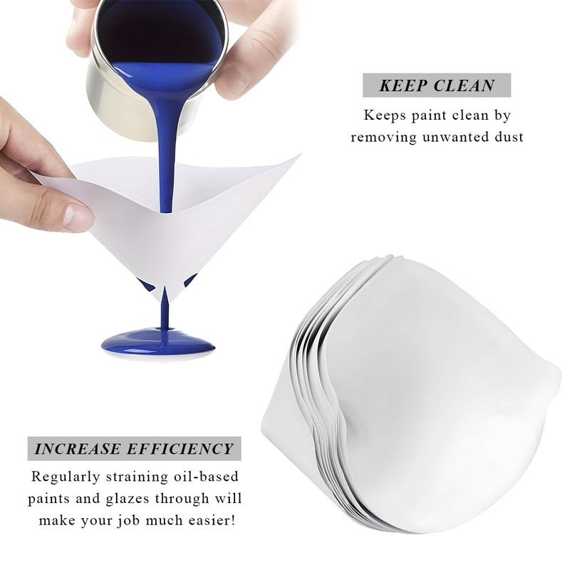 DXNQ 100 PCS 100 Micron Cone Paint Strainers, Paper Paint