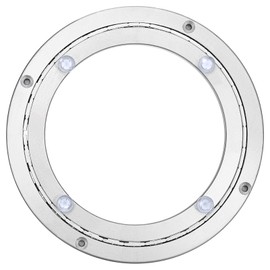 QUARKZMAN Aluminium Lazy Susan Bearing Metal Turntable Bearing Rotating Plate 8 Inch Mute for Dining Table Display Case Display Stand Silver