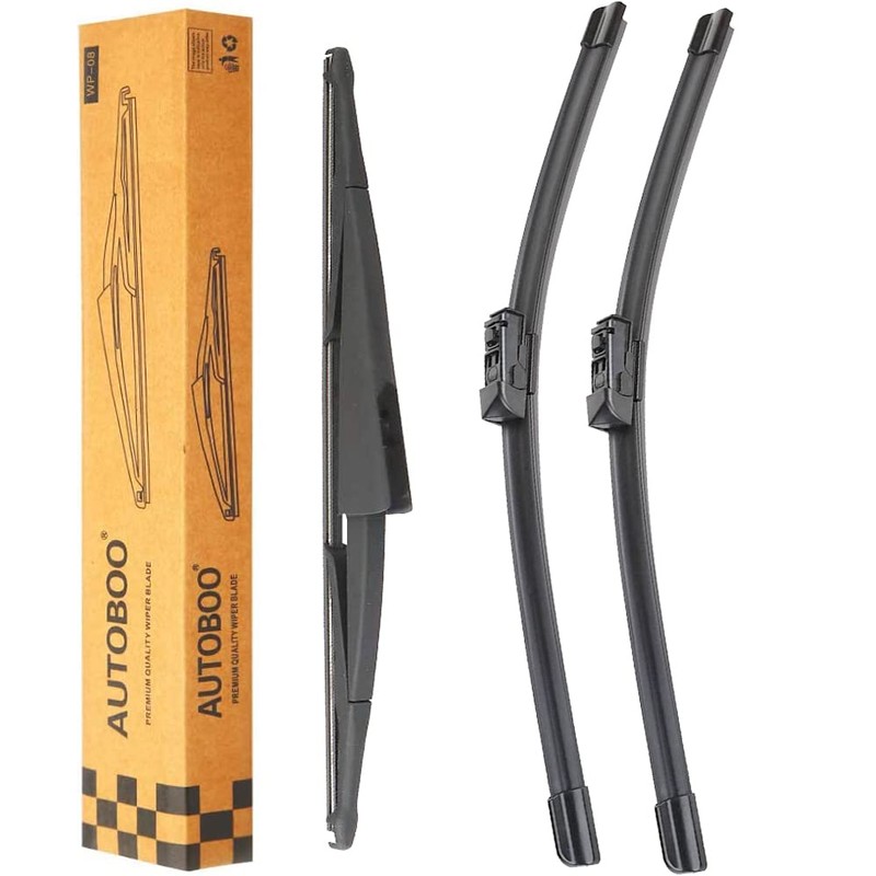 AUTOBOO 26"+16" Windshield Wipers with 12" Rear Wiper Blade Sets