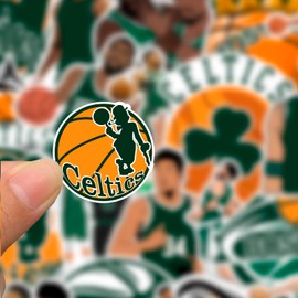 25 PCS Boston American Celtics Basketball Stickers for Water Bottle, Laptop, Bicycle, Computer, Motorcycle, Travel Case, Car Decal Decoration Sticker Graffiti Decals