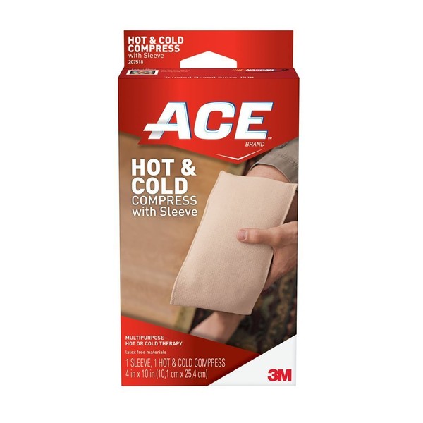 ACE Compression Knee Brace with Side Stabilizer, Recommended for hyperextension and meniscus injuries, Money Back Guarantee