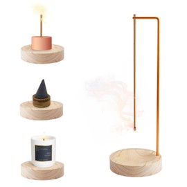 2-in-1 Incense Holder, Wooden Base Incense Holder, Modern Design, Holder for Incense Sticks, Round Base, Inverted Incense Burner for Yoga, Meditation, Home, Decoration