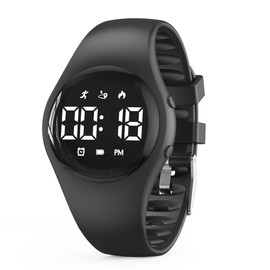 synwoo Children's Digital Watch Steps Counter Waterproof Wristwatch with Pedometer LED Display Stopwatch for Kids Boys Girls Teenager