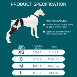 Adjustable Dog Hip & Leg Brace, Support for Joint Pain, ACL Tear, Arthritis, Hip Dysplasia, Injury Recovery Pet Leg Suppor