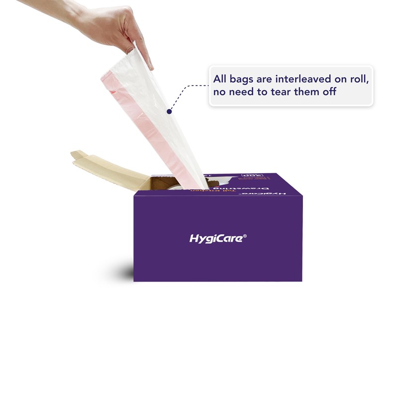 HygiCare Tall Kitchen Drawstring Trash Bags - 13 Gallons, 200